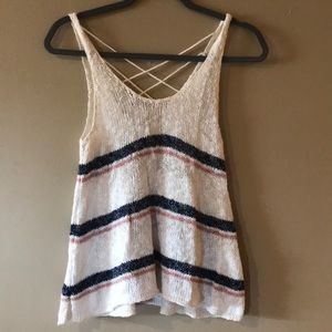 Striped knit tank top